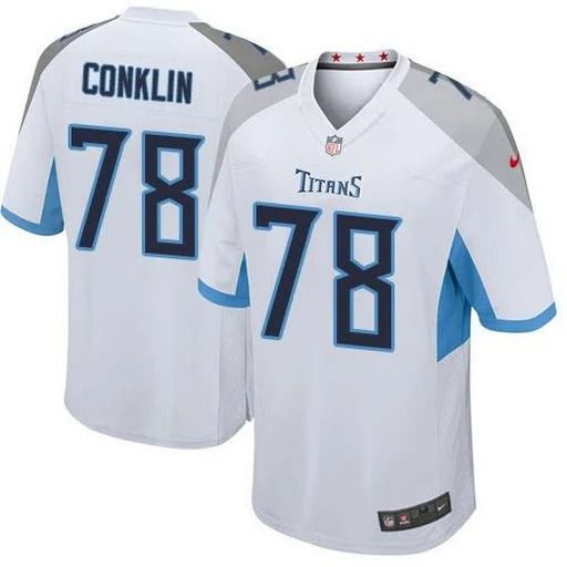 Men Tennessee Titans 78 Jack Conklin Nike White Game NFL Jersey